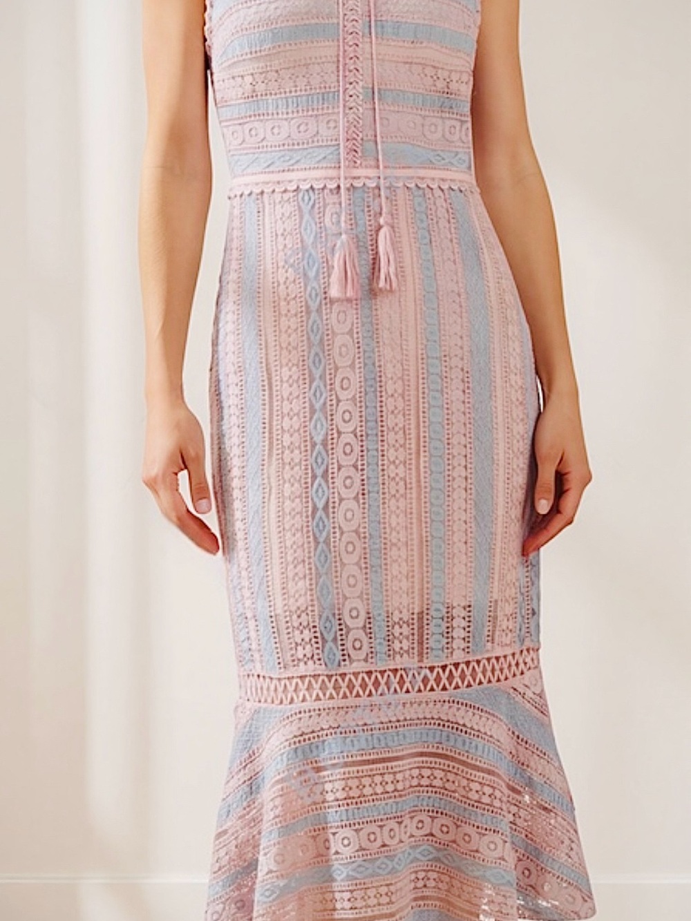 Foxiedox Clarinda Lace Crocheted Midi Dress, Romantic Boho Chic &‎ Whimsical